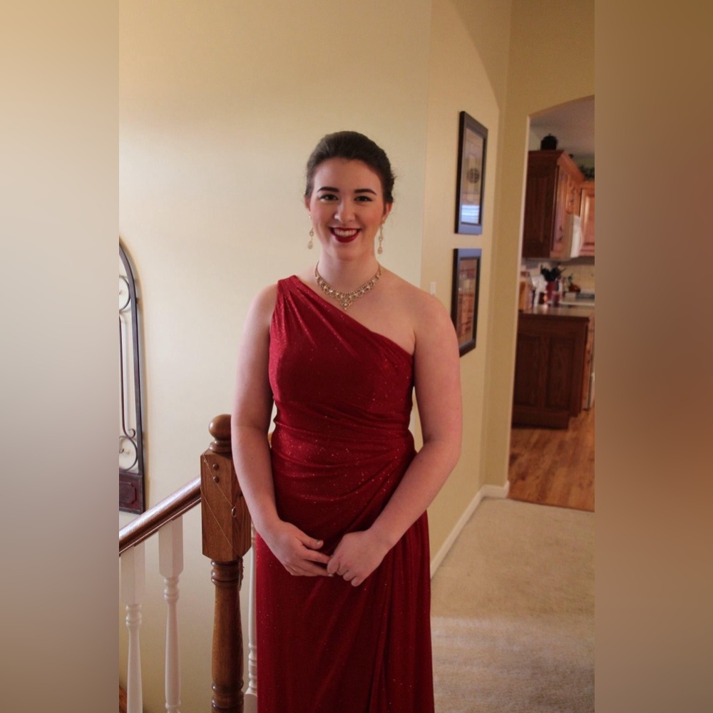 Red Formal Alex Evenings Sleeveless Gown